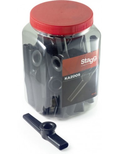 Box of 30 black plastic kazoos
