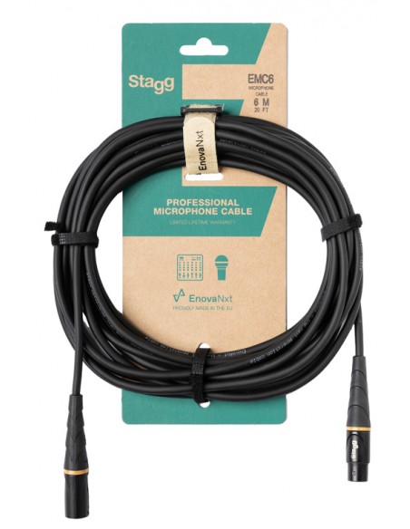 Microphone cable, XLR/XLR (m/f), 6 m (20'), E-series