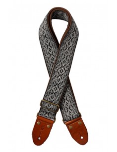 Woven nylon guitar strap with losange pattern