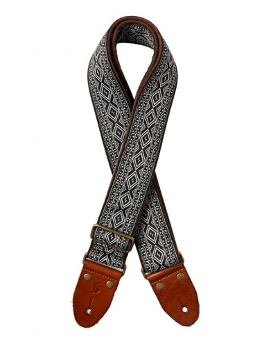 Woven nylon guitar strap with losange pattern