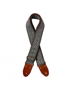 Woven nylon guitar strap with losange pattern 2