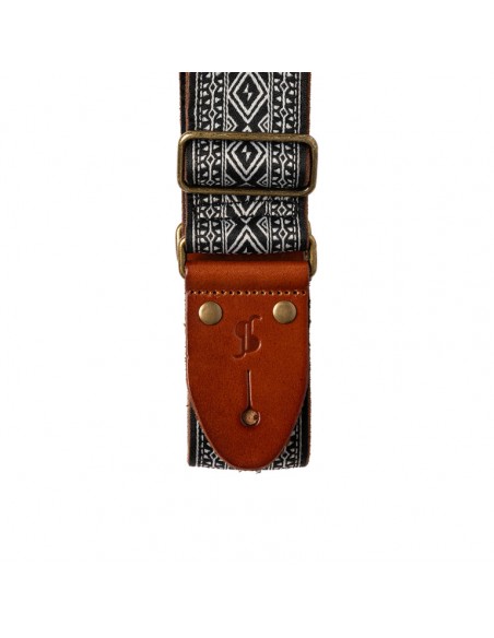 Woven nylon guitar strap with losange pattern