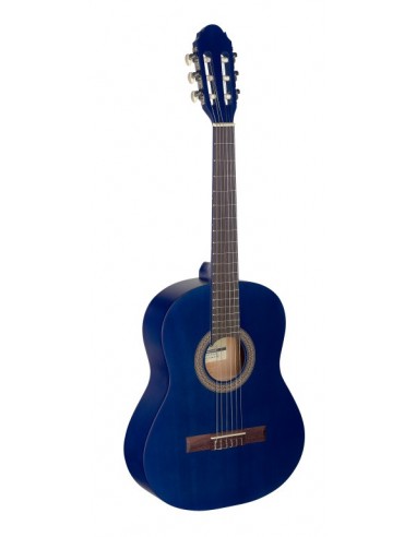 3/4 blue classical guitar with linden...