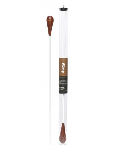 Wooden baton with teardrop-shaped handle