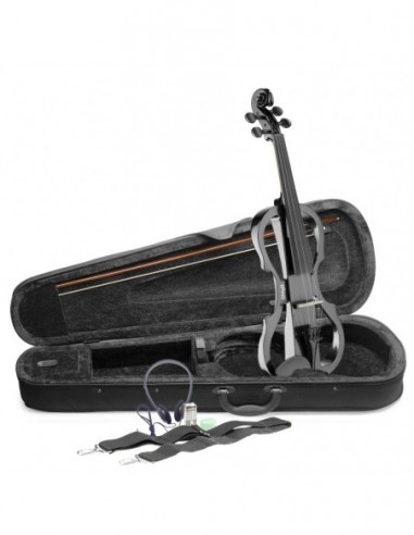 4/4 electric violin set with metallic...