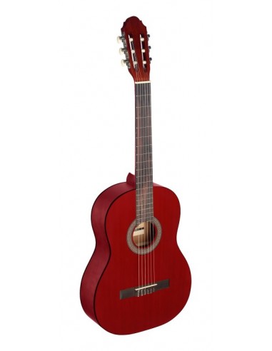 4/4 red classical guitar with linden top