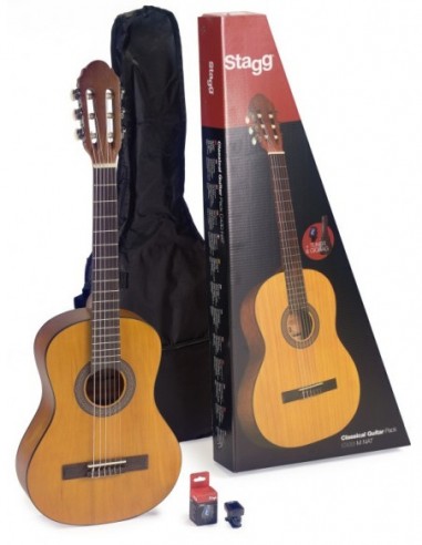 Guitar pack with 3/4 natural-coloured...