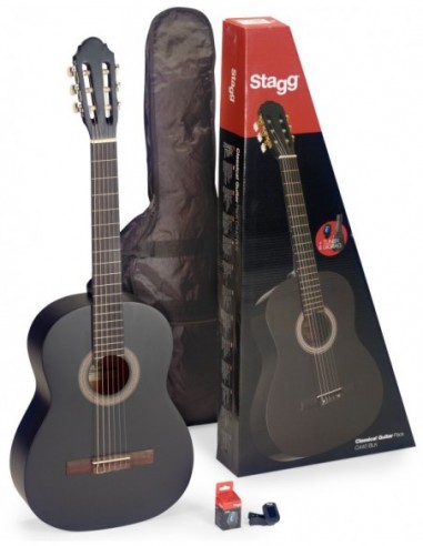 Guitar pack with 4/4 black classical...