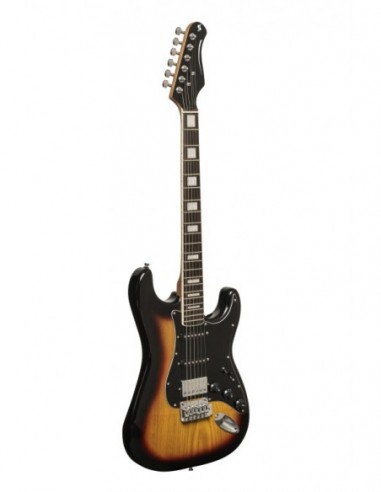 Electric guitar with solid alder body