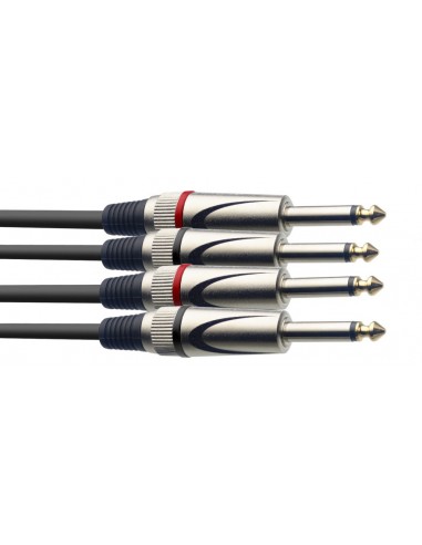 Twin cable, jack/jack (m/m), 3 m (10')