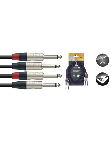 Twin cable, jack/jack (m/m), mono, 3...