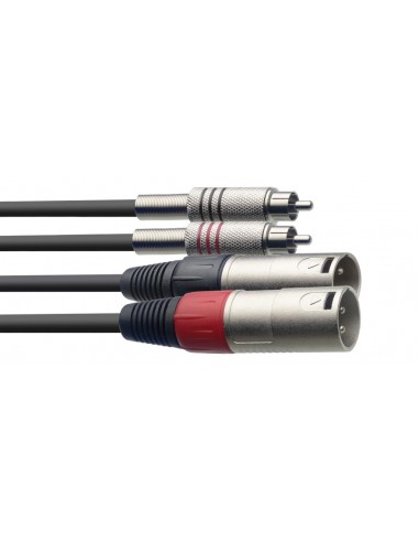 Twin cable, XLR/RCA (m/m), 6 m (20')
