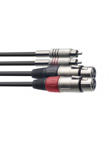 Twin cable, XLR/RCA (f/m), 3 m (10')