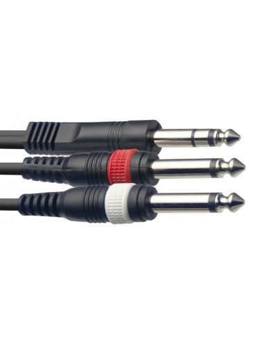 Y cable, jack/jack (m/m), 1 m (3')