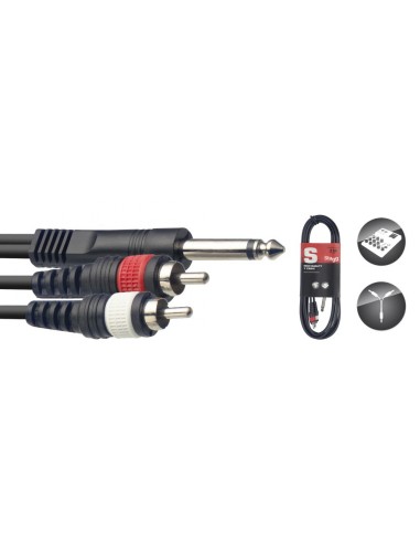 Y-cable, jack/RCA (m/m), 3 m (10'),...