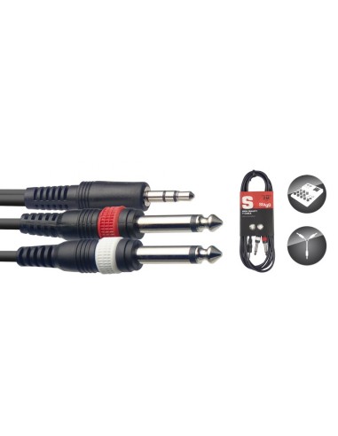 Y cable, mini jack/jack (1m/2m), 1 m...