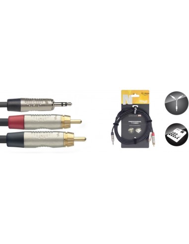 Y-cable, mini jack/RCA (m/m), 1.5 m...