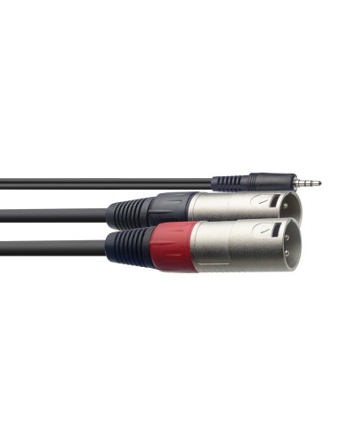 Y cable, mini jack/XLR (m/m), 3 m (9')