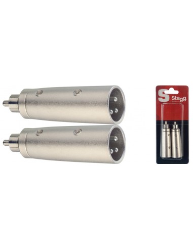 2 x Male XLR/ male RCA adaptor in...