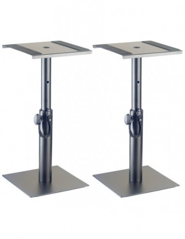 Two height-adjustable monitor or...