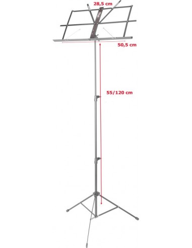 3-section steel music stand