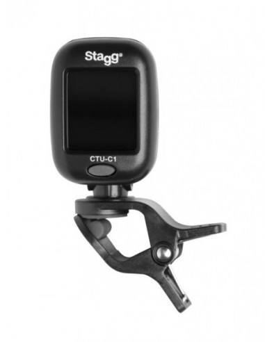 Black automatic chromatic clip-on tuner