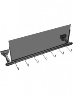 Black iron slatwall display...