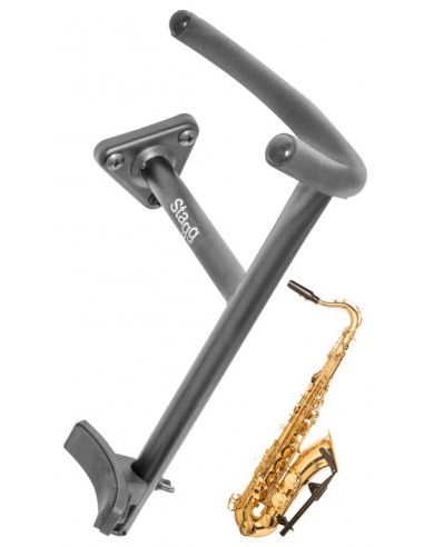 Wall-mounted tenor saxophone holder