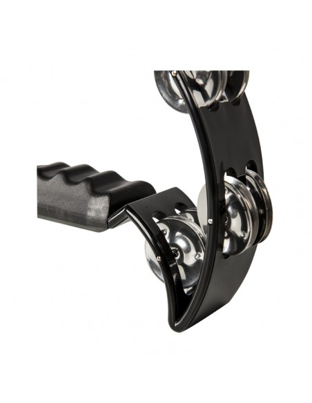 Cutaway plastic tambourine with 16 jingles