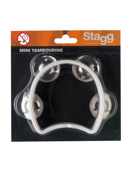 Plastic cutaway mini tambourine with 4 jingles
