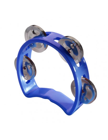 Plastic cutaway mini tambourine with 4 jingles