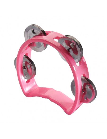Plastic cutaway mini tambourine with 4 jingles