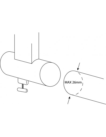Extension brackets for keyboard stand, to fix on 26-mm-diameter tubes
