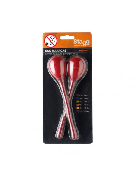 Pair of long handled plastic egg maracas