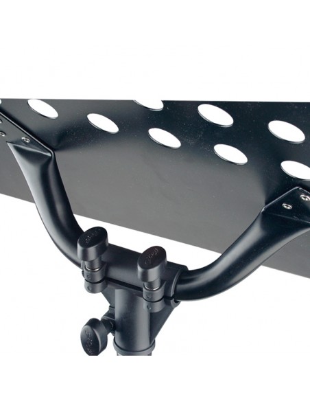 Basic orchestral music stand w/metal music rest (+punched holes)