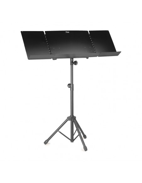 Orchestral music stand with plain metal music rest and expandable sides