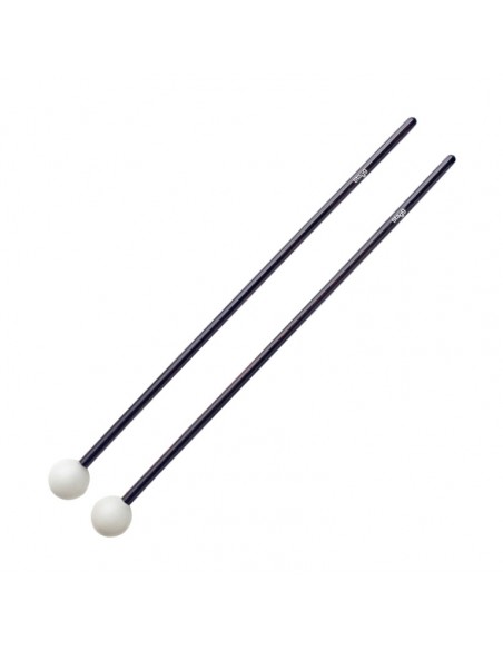 Pair of maple bell mallets with spherical white nylon head