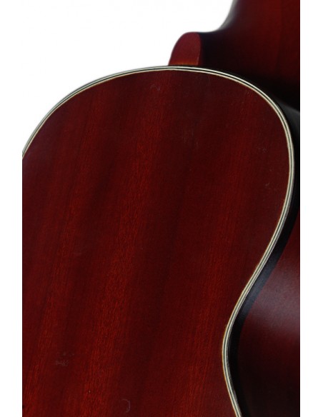 Traditional soprano Ukulele with solid mahogany top, in black nylon gigbag