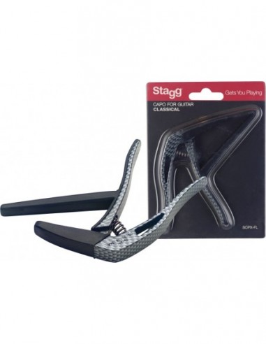 Flat trigger capo for classical guitar