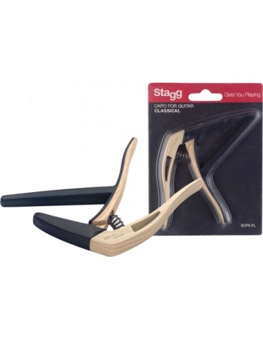 Flat trigger capo for classical guitar