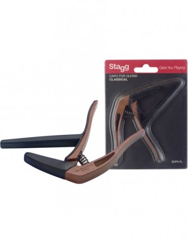 Flat trigger capo for classical guitar