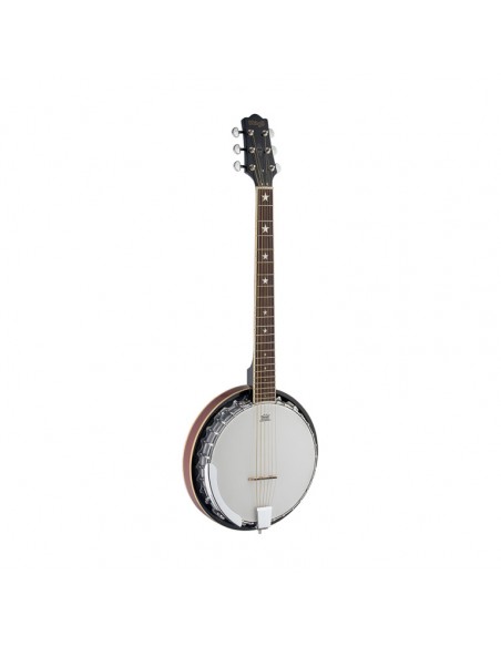 6-string Deluxe Bluegrass Banjo with metal pot, guitar headstock & tuning