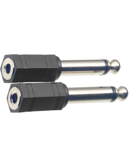 2 x Female stereo jack / male mono phone-plug adaptor in blister packaging