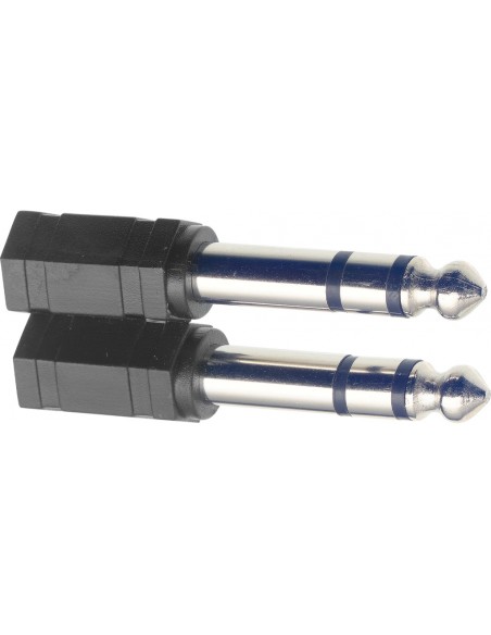 2x Female stereo mini jack / male stereo phone-plug adaptor in blister pack