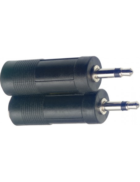 2 x Female jack / male mini phone-plug adaptor in blister packaging