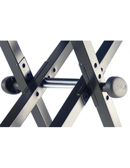 Keyboard bench with adjustable "X" folding legs