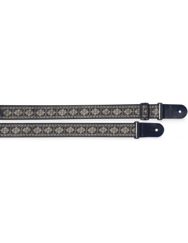 Woven nylon guitar strap with cross...