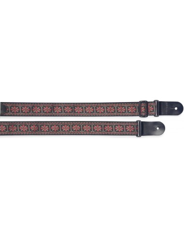 Woven nylon guitar strap with cross...
