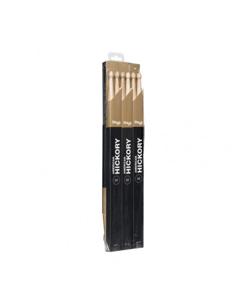 Pair of Hickory Sticks, V series/5B - Wooden Tip