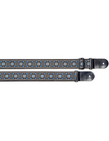Woven nylon guitar strap with flower...